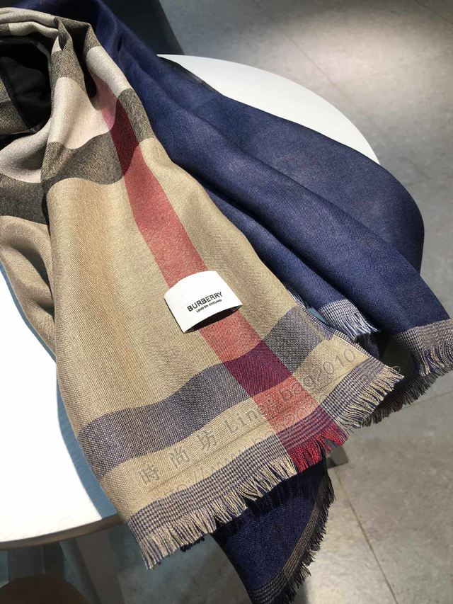 Burberry圍巾 巴寶莉雙層山羊絨圍巾 Burberry格子山羊絨女圍巾  llwj6529